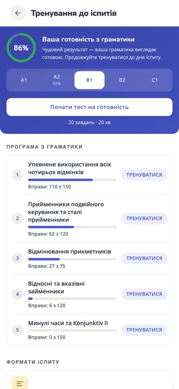 Підготовка до іспиту в KasusKnacker: чеклист ключової граматики для B1